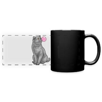 Britisch Kurzhaar Kaugummi - Panorama-Tasse farbig - Schwarz - Vorne