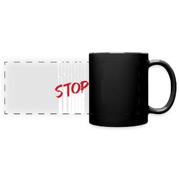 Stoppen Sie das Scrollen Typografie-Design - Panorama-Tasse farbig - Schwarz - Vorne