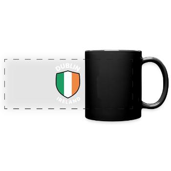 Dublin shield with the colours of Ireland - Full Colour Panoramic Mug - black - Front