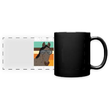 Cool Horse Shutter Shades Retro 80s Animal Design - Panorama-Tasse farbig - Schwarz - Vorne