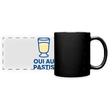 O.u.i au Pastis - Marseille - 13 - Mug panoramique uni - noir - Devant