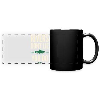 Fliegenfischen In Nordgewässern – - Panorama-Tasse farbig - Schwarz - Vorne
