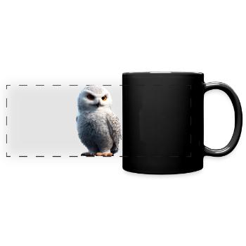 Snowy Owl White Owl Owl Owl Owl Snow Owl - Full Colour Panoramic Mug - black - Front