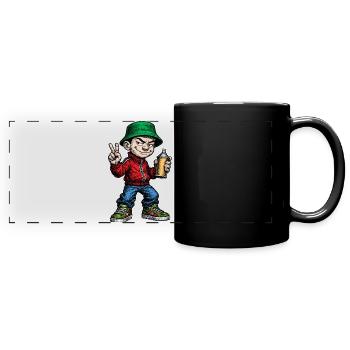 Artiste graffiti jeunesse des années 80 - Mug panoramique uni - noir - Devant