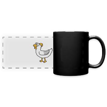 chicken - Panorama-Tasse farbig - Schwarz - Vorne