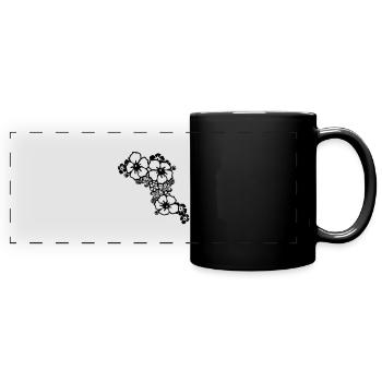 flower - Panorama-Tasse farbig - Schwarz - Vorne