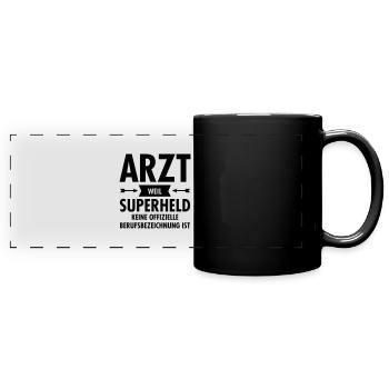 Arzt Superheld - Full Colour Panoramic Mug - black - Front