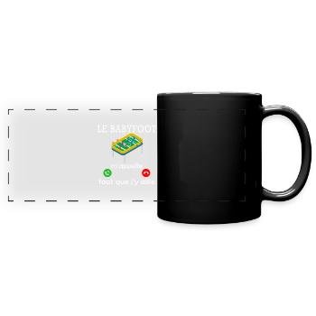 le babyfoot m'appelle / humour baby-foot - Mug panoramique uni - noir - Devant