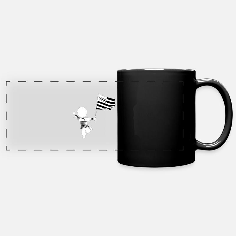 Breton flag gift t-shirt - Full Colour Panoramic Mug - black
