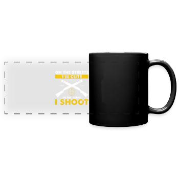 Drôle de conception de chasse au canard Hunter Hunting Duck Design - Mug panoramique uni - noir - Devant
