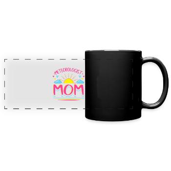 Lustige Meteorologie Mom Wettervorhersage Geschenk - Panorama-Tasse farbig - Schwarz - Vorne