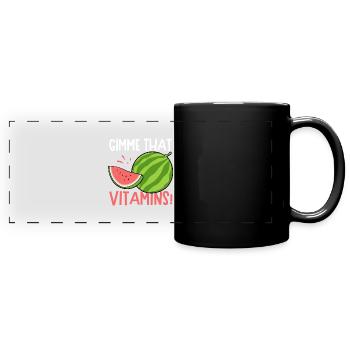 Pastèques tropicales Gimme Vitamins Ironic Summer - Mug panoramique uni - noir - Devant
