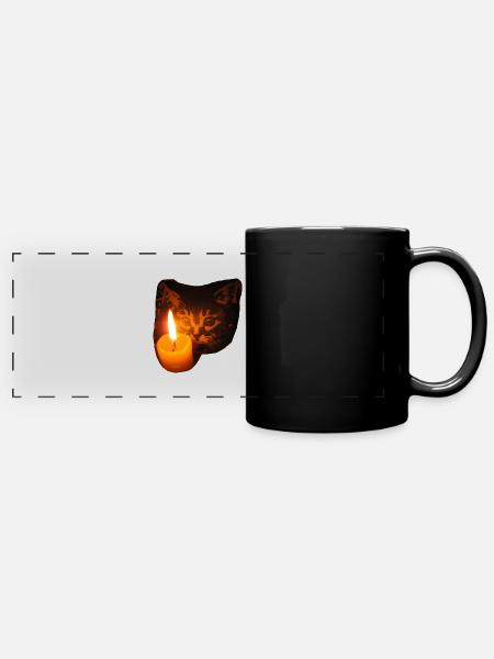 ZoffArt CAT & CANDLE - Panorama-Tasse farbig - Schwarz