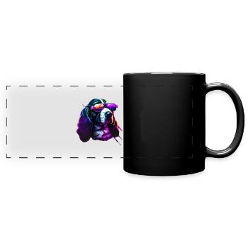 Basset Hound Dogs Basset Hounds - Full Colour Panoramic Mug - black - Front