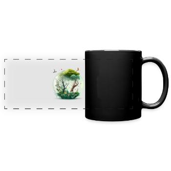 La forêt miniature - Mug panoramique uni - noir - Devant