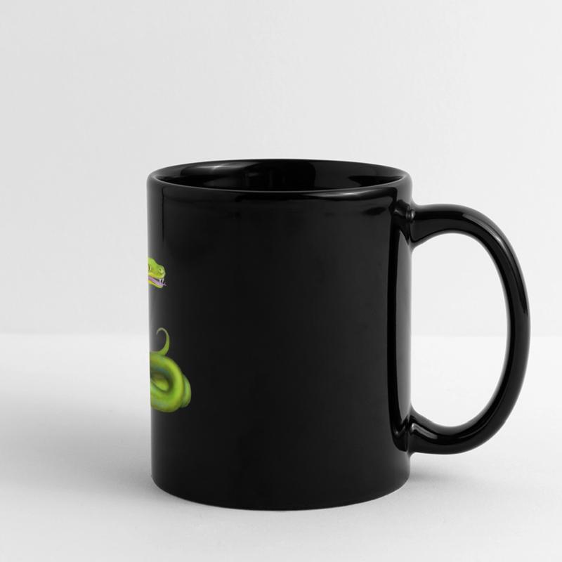 Der Grüne Python Schlange Dschungel Tier Panorama-Tasse farbig