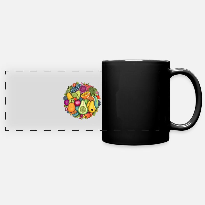 Fruit salad - Full Colour Panoramic Mug - black