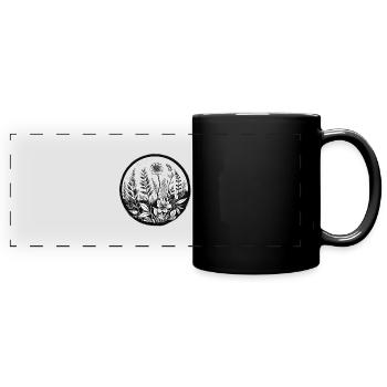 Botanische Pracht - Panorama-Tasse farbig - Schwarz - Vorne
