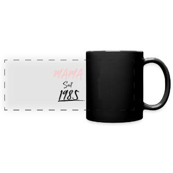 MAMA Seit 1985 - Panorama-Tasse farbig - Schwarz - Vorne