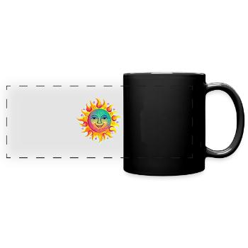 strahlende Sonne - Panorama-Tasse farbig - Schwarz - Vorne