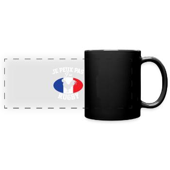 Maillot equipe de france rugby - Mug panoramique uni - noir - Devant