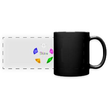 Edelsteinkreis, Glanz - Panorama-Tasse farbig - Schwarz - Vorne