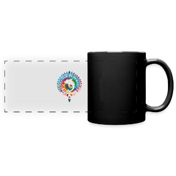 Whale Shark Tie Dye - Full Colour Panoramic Mug - black - Front