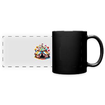 Chapiteau / Piste de cirque / Divertissement / Artistes - Mug panoramique uni - noir - Devant