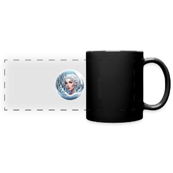 Schneekugel / Winterzauber / Schnee / Souvenir - Panorama-Tasse farbig - Schwarz - Vorne