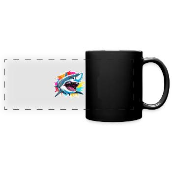 Requin / Faune / Sous-marin / Mer / Océan - Mug panoramique uni - noir - Devant