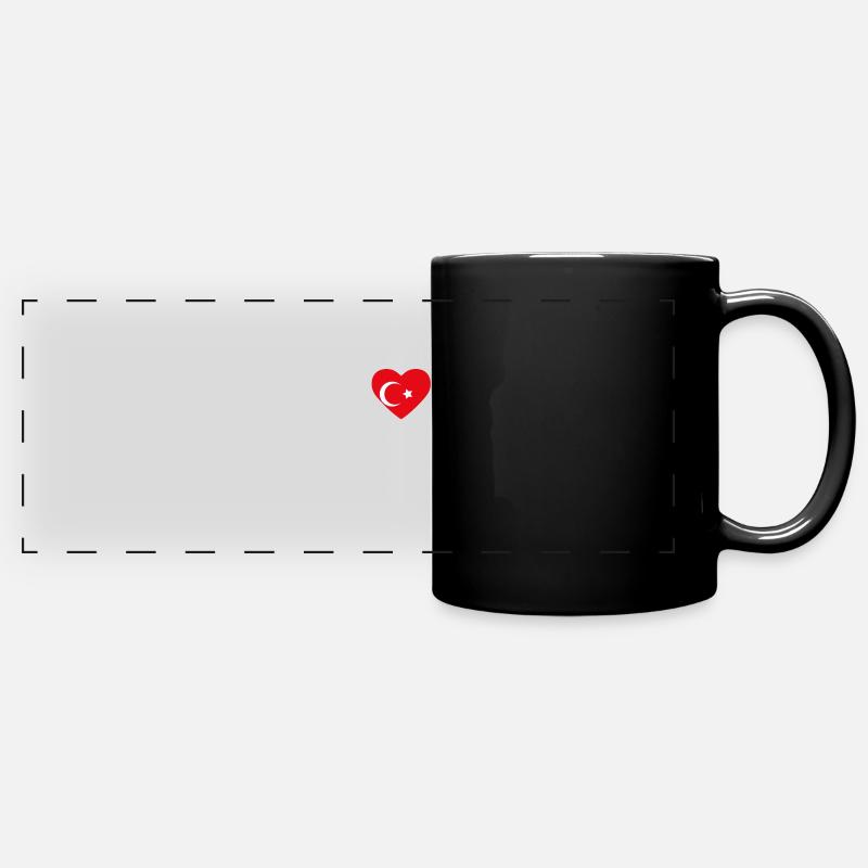 Cœur drapeau Turquie - Mug panoramique uni - noir