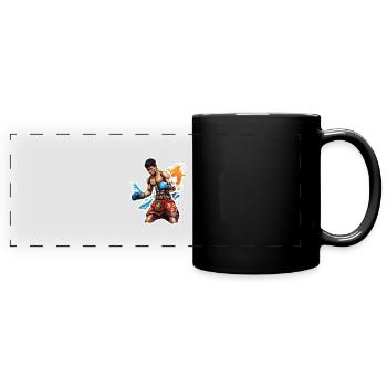 Boxer / Sports / Fight / Arena / Boxing Ring / Fists - Full Colour Panoramic Mug - black - Front