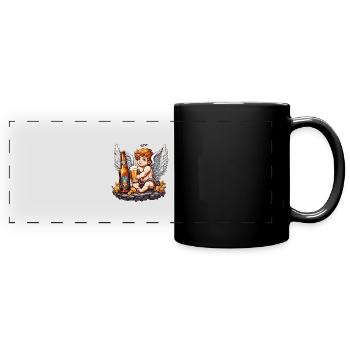 Amor / Liebe / Pfeil / Herz / Valentinstag - Panorama-Tasse farbig - Schwarz - Vorne