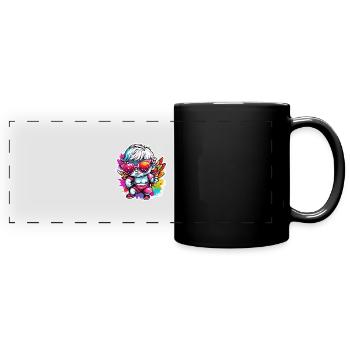 Amor / Liebe / Pfeil / Herz / Valentinstag - Panorama-Tasse farbig - Schwarz - Vorne