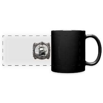 Bateau pirate / Bateau / Mer / Océan / Vagues - Mug panoramique uni - noir - Devant
