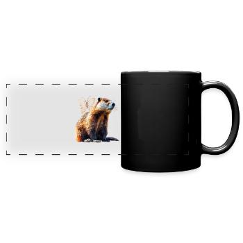 Castor - Mug panoramique uni - noir - Devant
