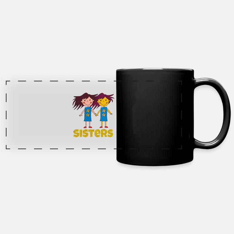 sisters funny - Full Colour Panoramic Mug - black