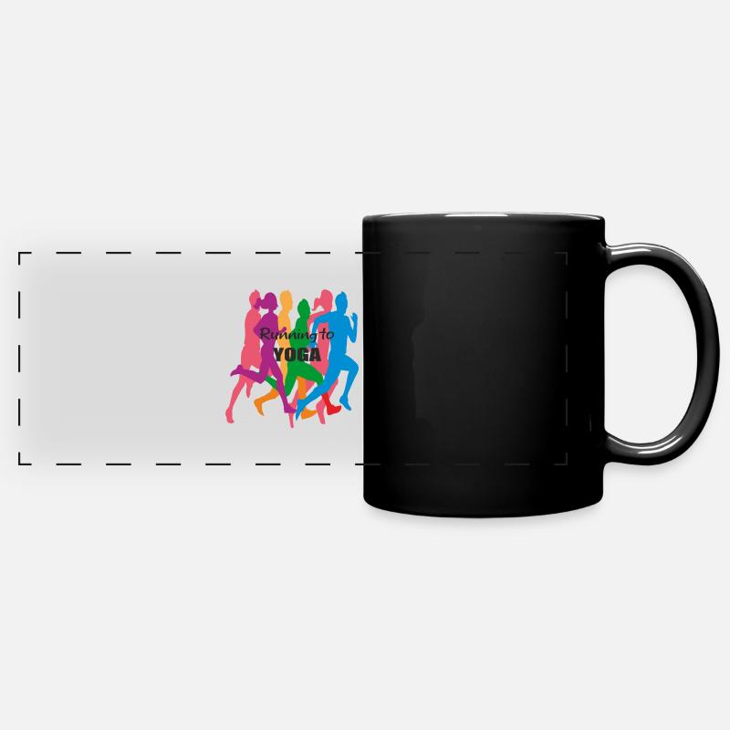 Running to yoga - Full Colour Panoramic Mug - black