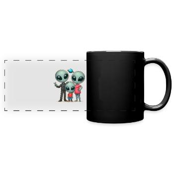 Alien Family - Full Colour Panoramic Mug - black - Front