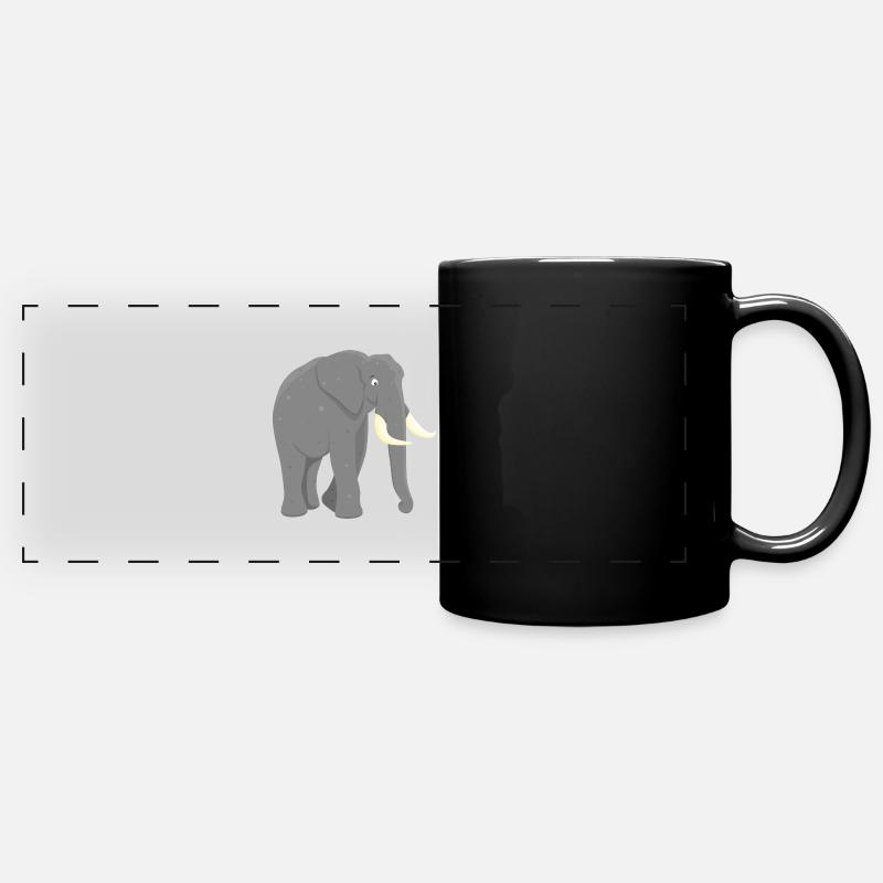 Afrikanischer Elefant - Panorama-Tasse farbig - Schwarz
