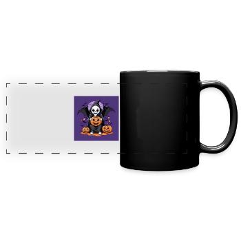 Fantôme Fantôme Halloween Citrouille Entraîneur Drôle - Mug panoramique uni - noir - Devant