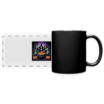 Sorcières Soirée Halloween Citrouille Chaudron Cadeau - Mug panoramique uni - noir - Devant