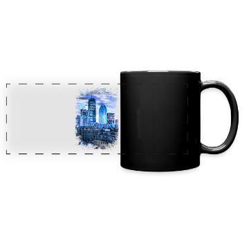 Boston Massachusetts - Panorama-Tasse farbig - Schwarz - Vorne