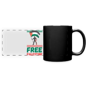 Free Palestine Palästina Frieden Freiheit - Panorama-Tasse farbig - Schwarz - Vorne
