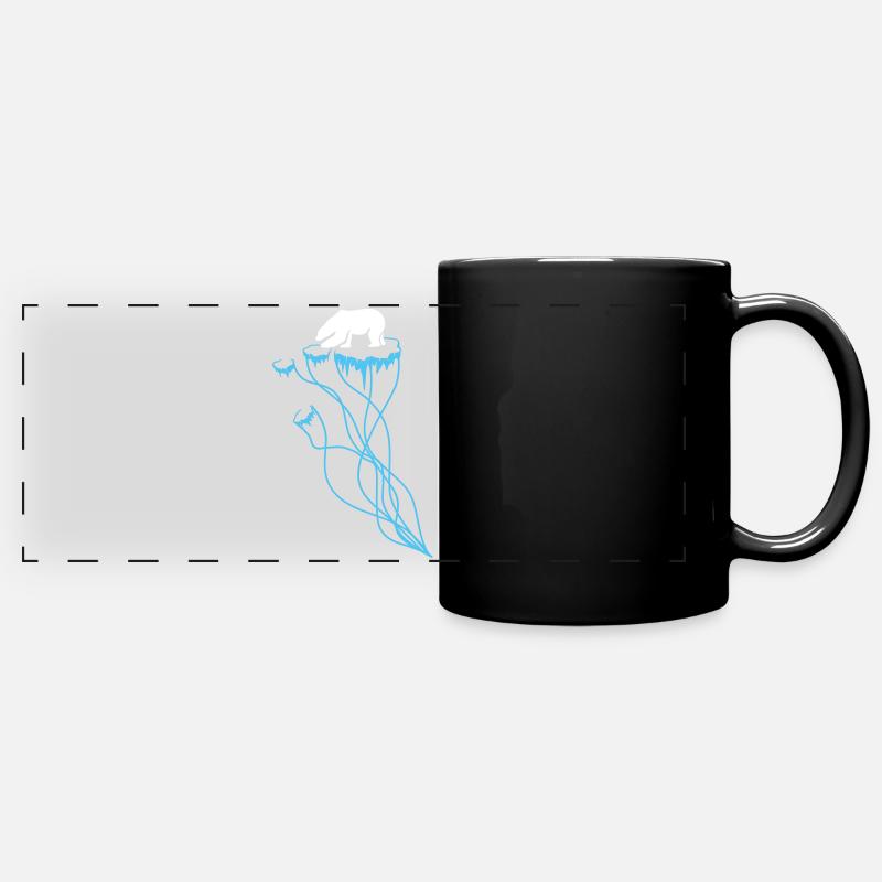 Polar Bear Plaice Climate Change - Full Colour Panoramic Mug - black