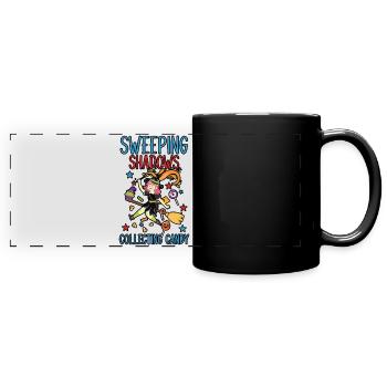 Sweeping Shadows Collecting Candy Halloween - Full Colour Panoramic Mug - black - Front