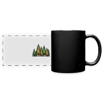Wald Bäume - Panorama-Tasse farbig - Schwarz - Vorne