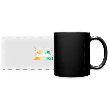 Jecken Fasching Karneval - Panorama-Tasse farbig - Schwarz - Vorne