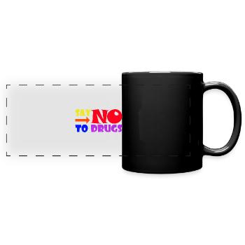 Retro Say No To Drugs - Panorama-Tasse farbig - Schwarz - Vorne