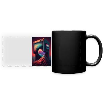 Retro Gaming Gamer Futuriste - Mug panoramique uni - noir - Devant